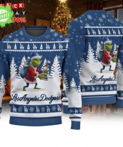 Dodgers Holiday Sweater – Grinch Holding Trophy, Winter Ugly Xmas