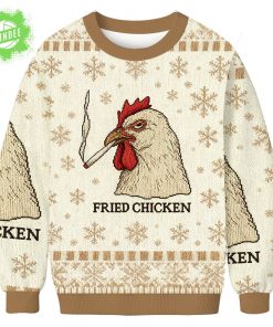 Fried Chicken 420 Smoking Meme Christmas Ugly Sweat