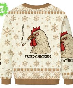 Fried Chicken 420 Smoking Meme Christmas Ugly Sweat