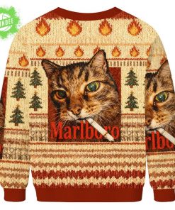 Funny Smoking Cat Meme Christmas Ugly Sweat