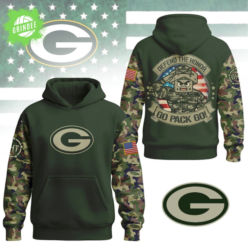 Green Bay Packers Military Camo Hoodie – Defend The Honor Go Pack Green Bay Packers Military Camo Hoodie – Defend The Honor Go Pack