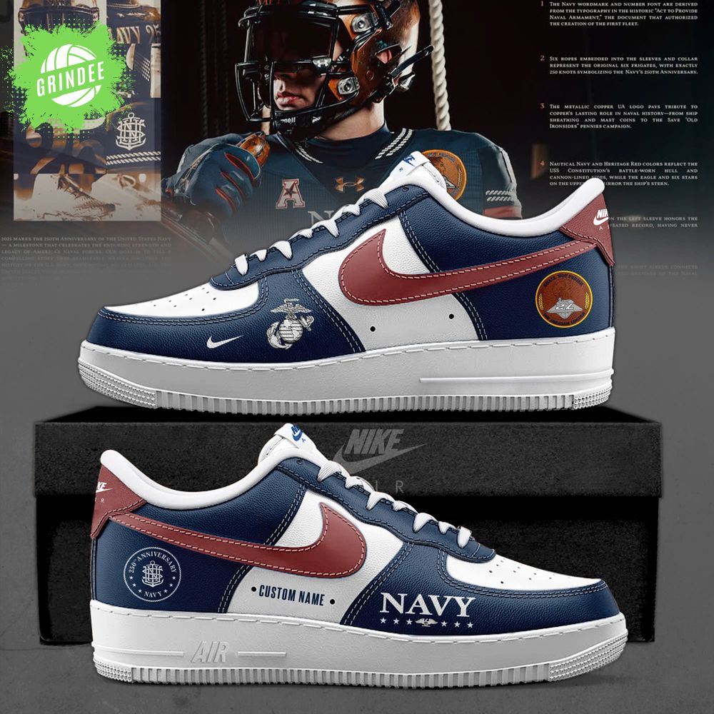 Navy Midshipmen 250th Anniversary Uniform Special Edition AF1 Sneakers Navy Midshipmen 250th Anniversary Uniform Special Edition AF1 Sneakers
