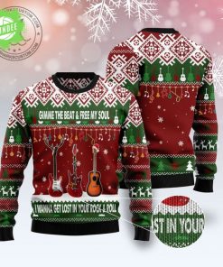 Guitar Gimme The Beat Ugly Christmas Sweater