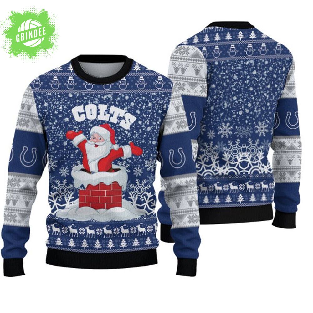 Indianapolis Colts “funny Santa” Ugly Christmas Sweat Indianapolis Colts “funny Santa” Ugly Christmas Sweat