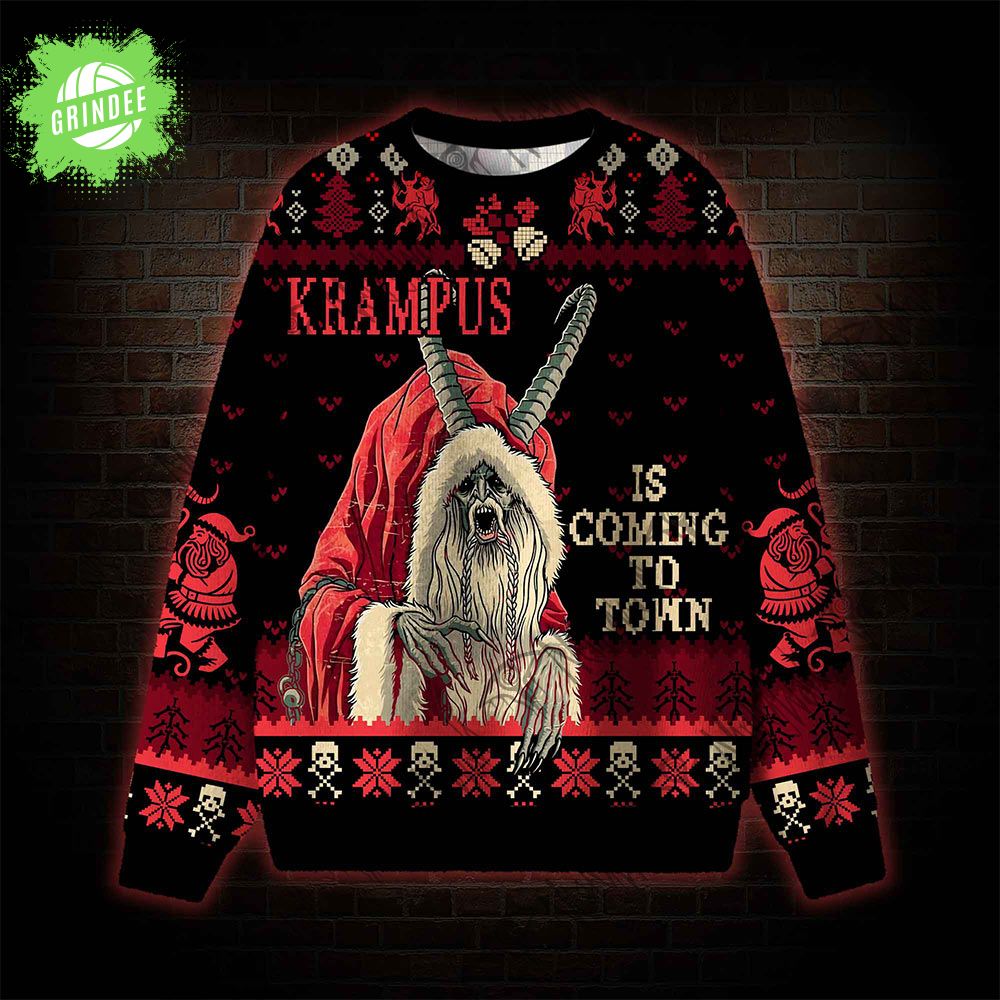 Krampus is Coming to Town Ugly Sweatshirts Krampus is Coming to Town Ugly Sweatshirts