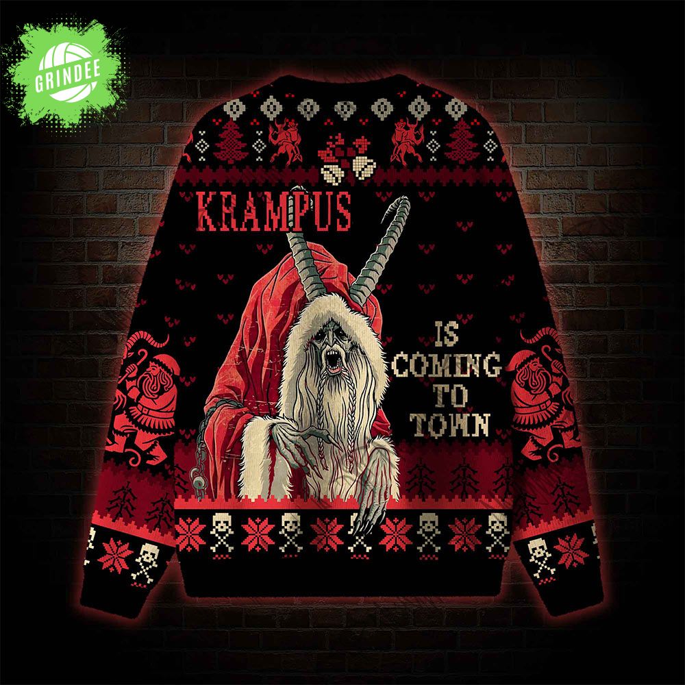 Krampus is Coming to Town Ugly Sweatshirts Krampus is Coming to Town Ugly Sweatshirts