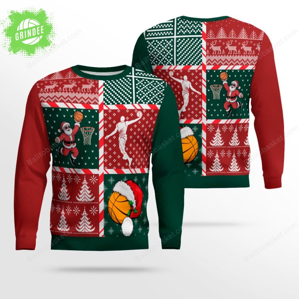 Men’s Ugly Christmas Sweater for Basketball Fans Men’s Ugly Christmas Sweater for Basketball Fans