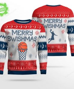 Merry Swishmas Ugly Christmas Sweater – Funny Basketball Holiday Gift