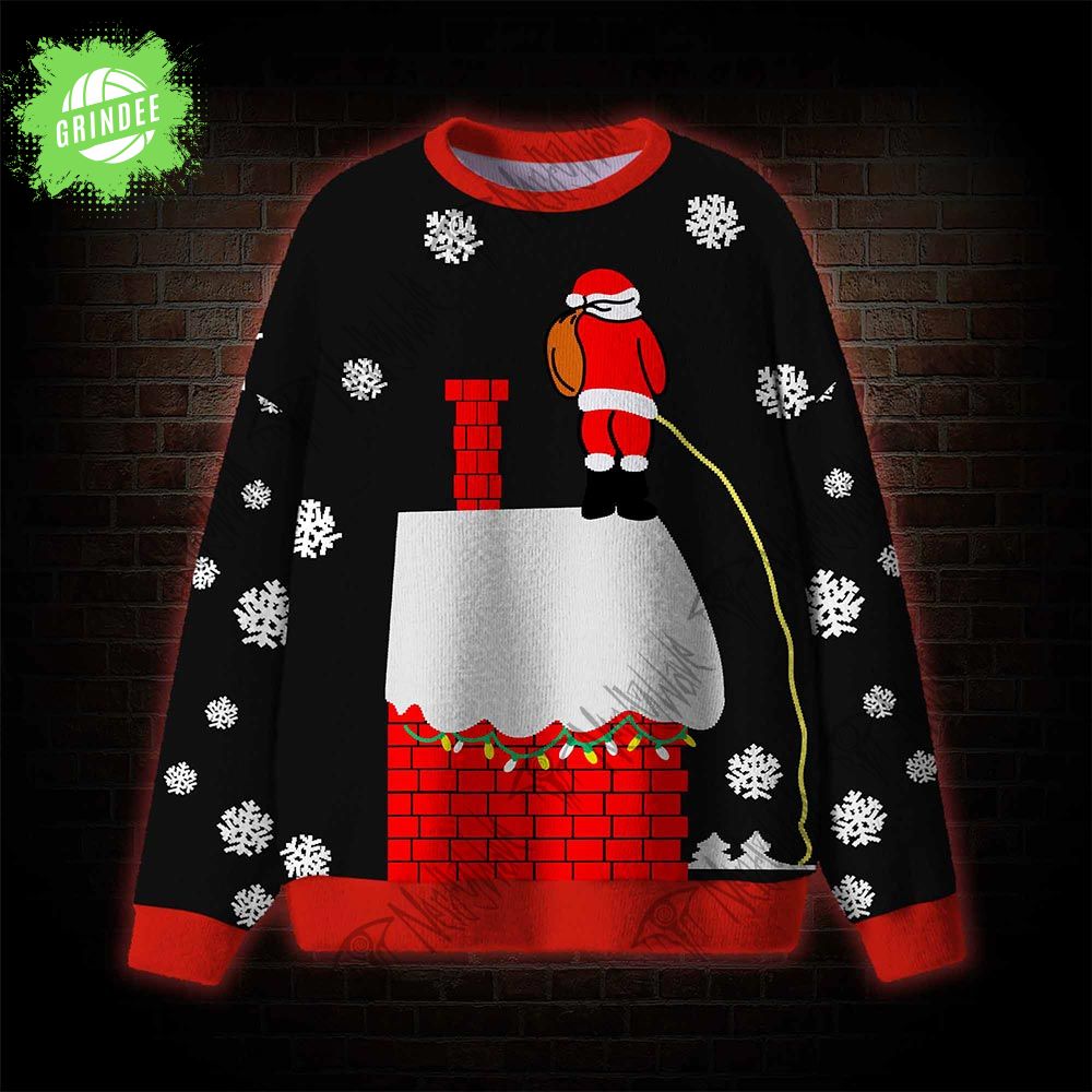 Santa Claus On The Roof Ugly Sweatshirts Santa Claus On The Roof Ugly Sweatshirts