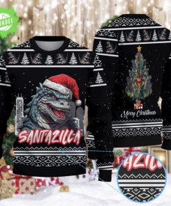 SantaZilla Godzilla Christmas Knitted Sweater