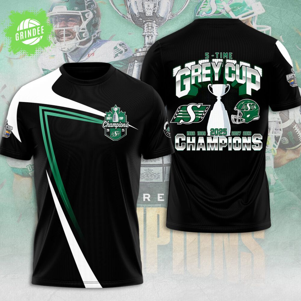 Saskatchewan Roughriders 2025 Grey Cup Champions 3D Apparel Saskatchewan Roughriders 2025 Grey Cup Champions 3D Apparel