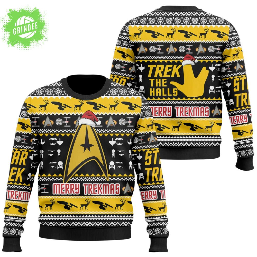 Star Trek Merry Trekmas Ugly Christmas Sweater Star Trek Merry Trekmas Ugly Christmas Sweater