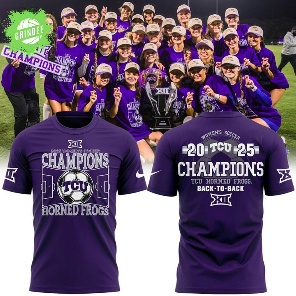 Texas Christian University Women's Soccer 2025 Big 12 Regular Season Champions Short Sleeve T-Shirt Texas Christian University Women's Soccer 2025 Big 12 Regular Season Champions Short Sleeve T-Shirt