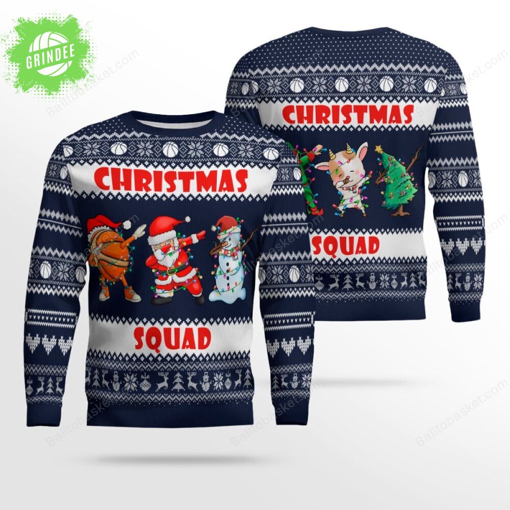 Ugly Christmas Sweater – Basketball Christmas Squad Ugly Christmas Sweater – Basketball Christmas Squad