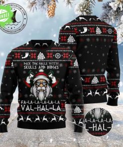 Viking Deck The Halls With Skulls Ugly Christmas Sweater
