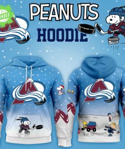 imited Edition Colorado Avalanche x Peanuts Snoopy Winter Hockey Hoodie-3D Unisex Hoodie
