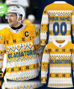 A Gladiators Holiday Details Hockey Jersey Custom Name, Number