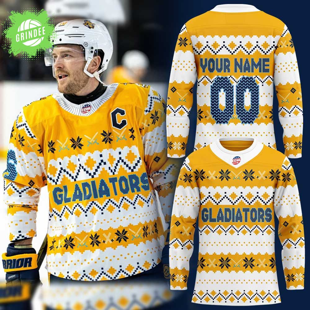 A Gladiators Holiday Details Hockey Jersey Custom Name, Number A Gladiators Holiday Details Hockey Jersey Custom Name, Number