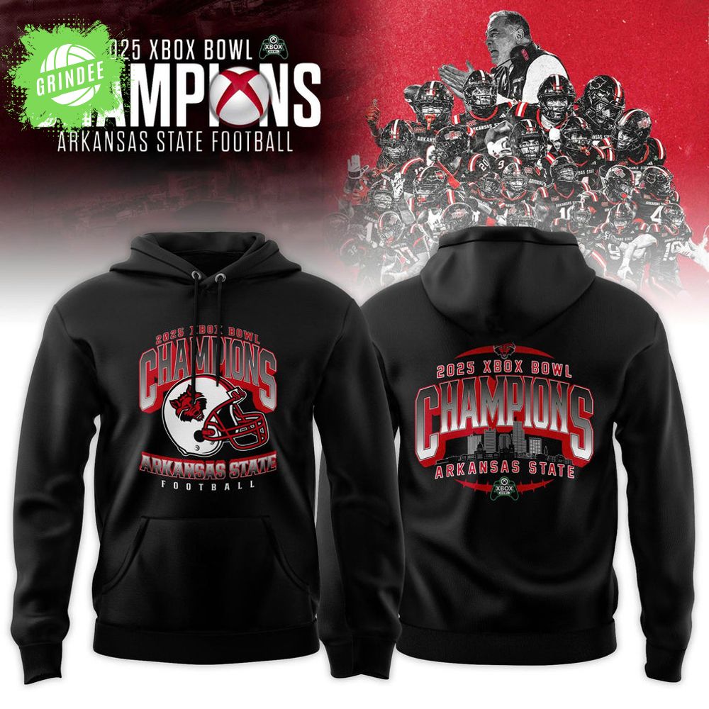 Arkansas State Red Wolves 2025 Xbox Bowl Champions Combo Black Hoodie Arkansas State Red Wolves 2025 Xbox Bowl Champions Combo Black Hoodie