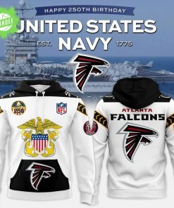 Atlanta Falcons – Navy 250th Birthday Celebration Night 2025 Hoodie