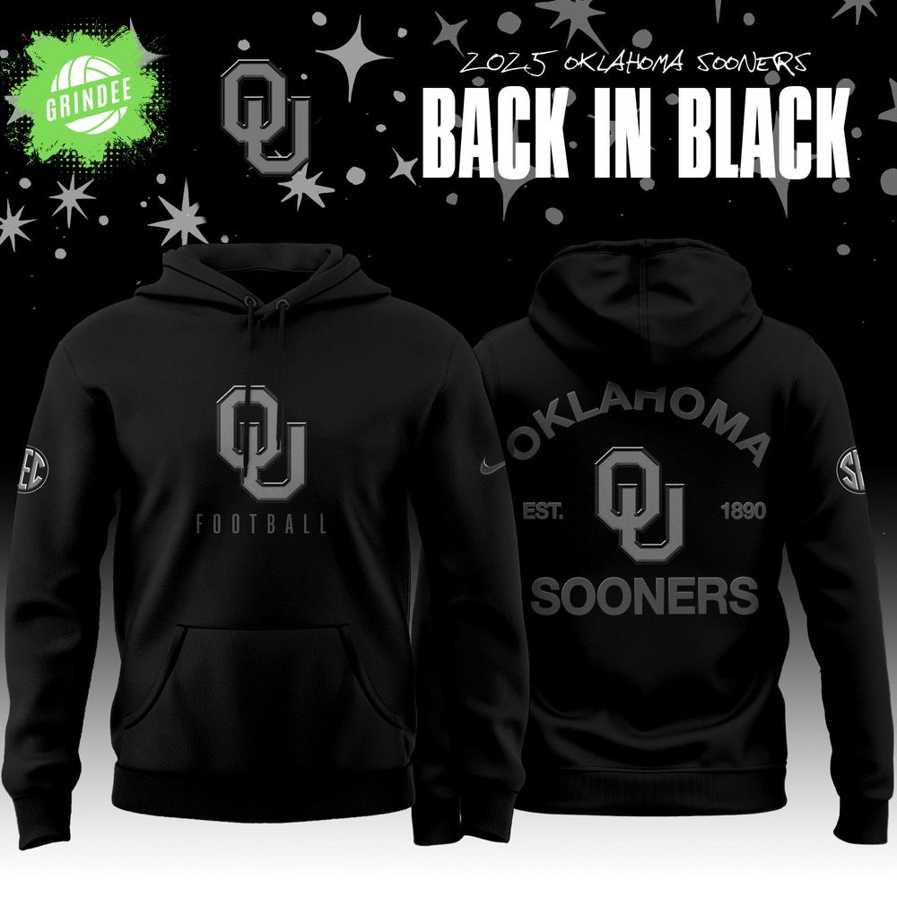 Back In Black Oklahoma Sooners 2025 Special Edition Hoodie Back In Black Oklahoma Sooners 2025 Special Edition Hoodie