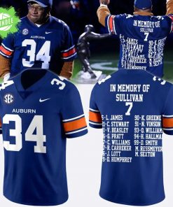 Bo Jackson Auburn Football “IN MEMORY OF SULLIVAN 7” Football Jersey