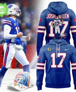 Buffalo Bills Josh Allen 17 Blue Hoodie