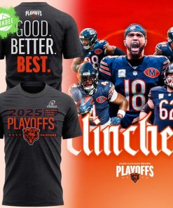 Chicago Bears Heather Charcoal 2025 NFL Playoffs Ready T-Shirt