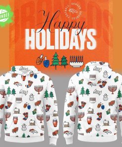 Denver Broncos Happy Holidays 2025 X-Mas Hoodie-3D Unisex Hoodie