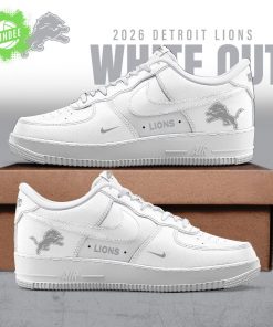 Detroit Lions White Out Limited Edition AF1 Sneakers