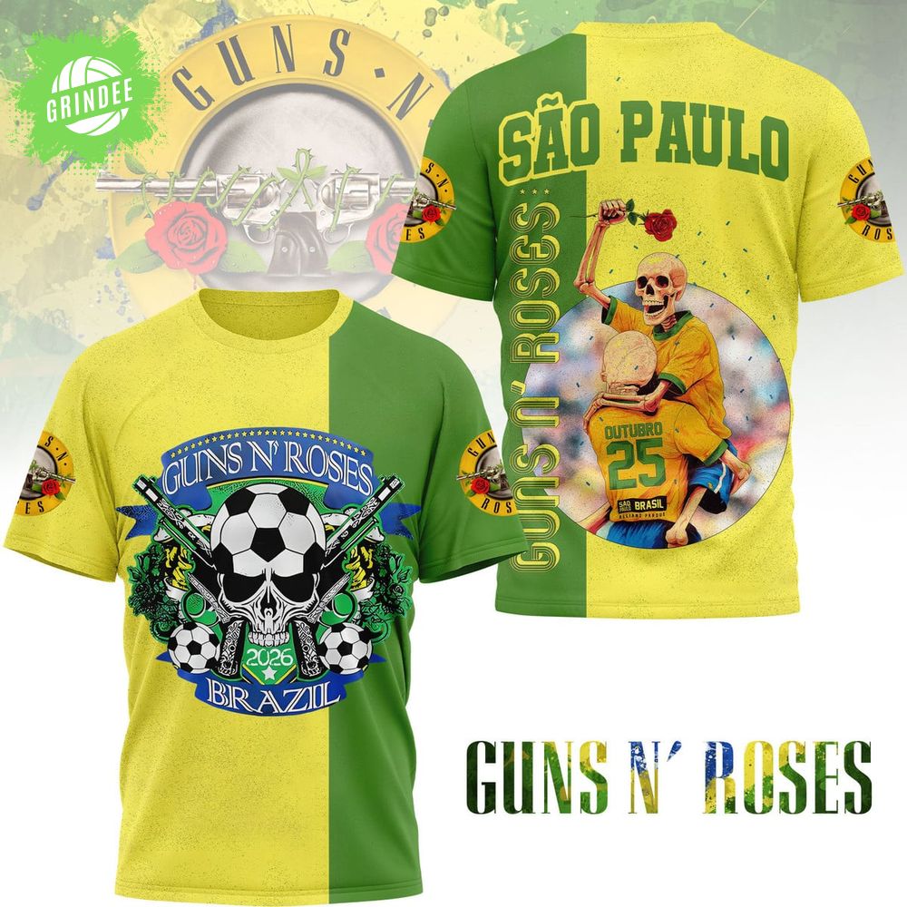 Guns N' Roses | Premium Brazil Fan 3D Shirt Guns N' Roses | Premium Brazil Fan 3D Shirt