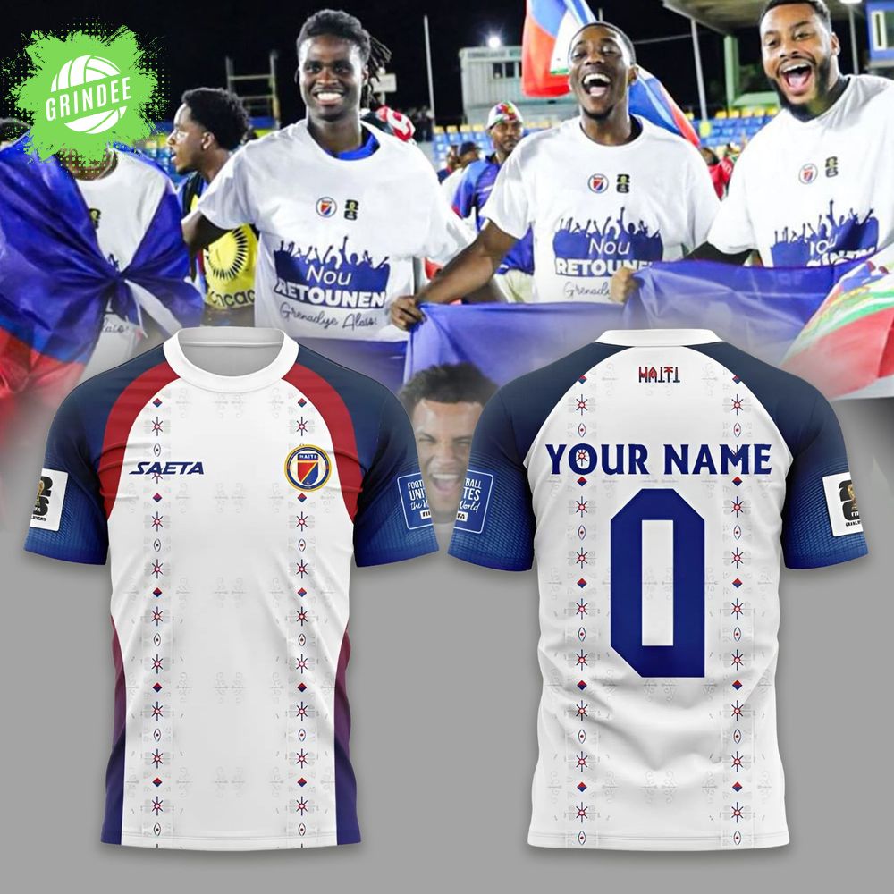 Haïtienne | Premium World Cup Football 3D White Shirt Haïtienne | Premium World Cup Football 3D White Shirt