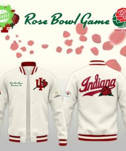 Indiana Hoosiers football helmet 2026 Rose Bowl BASEBALL JACKET-White