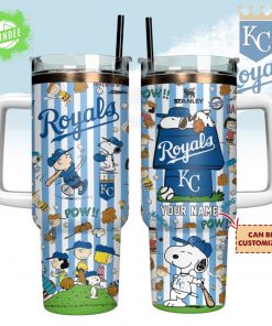 Kansas City Royals x Peanuts Custom Stanley Quencher 40oz Stainless Steel Tumbler With Handle