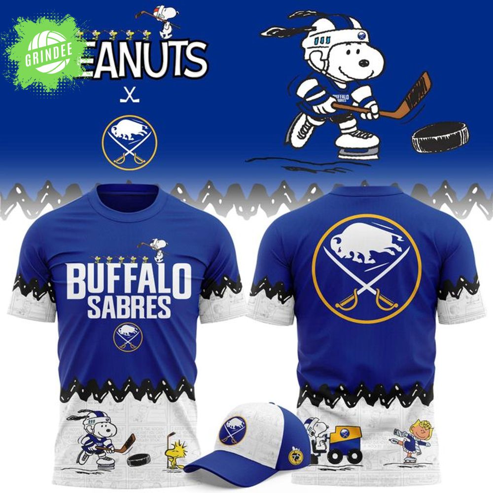 Limited Edition Buffalo Sabres '' Peanuts Night '' Snoopy T-shirt Limited Edition Buffalo Sabres '' Peanuts Night '' Snoopy T-shirt