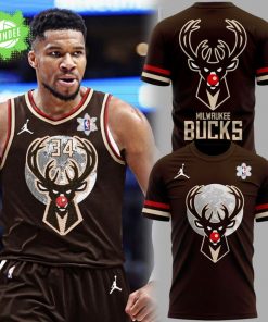 Limited Edition Milwaukee Bucks Christmas Night Tshirt 2025
