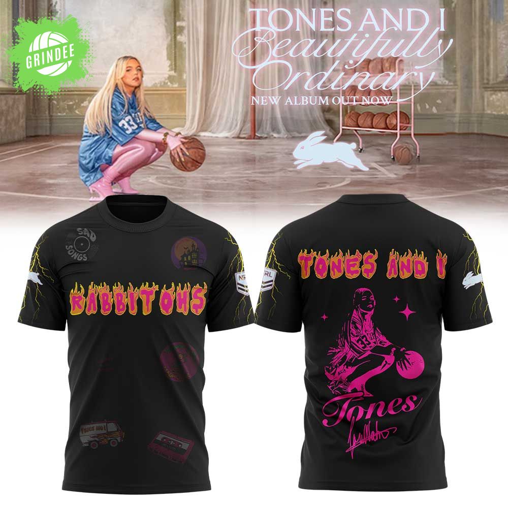 Limited Edition S.S Rabbitohs Tones and I “Beautifully Ordinary” Tour Signature Shirt Limited Edition S.S Rabbitohs Tones and I “Beautifully Ordinary” Tour Signature Shirt