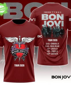 Limitted Edition Bon Jovi Tour 2026 3D T-Shirt