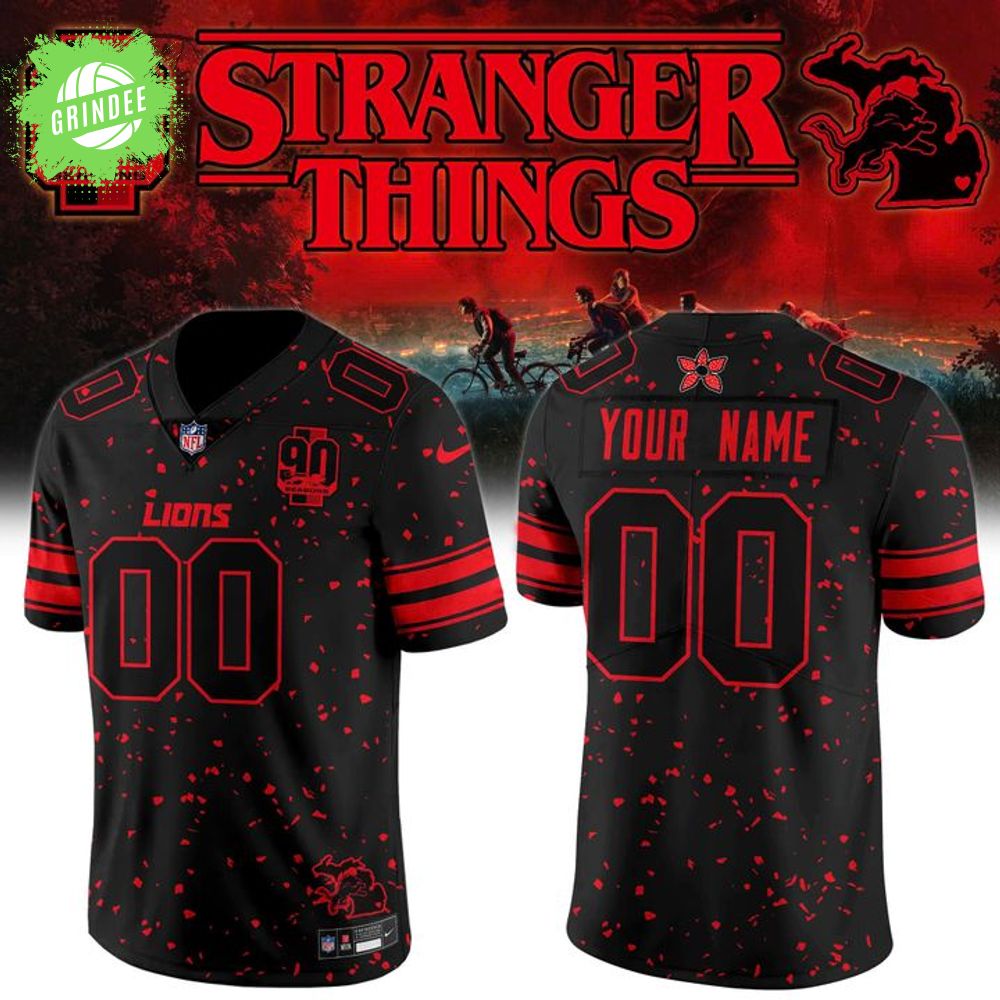 Lions "Stranger Things Edition" Limited Football Jersey V2 (Custom) Lions "Stranger Things Edition" Limited Football Jersey V2 (Custom)