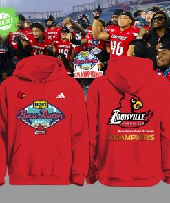 Louisville Football – WE ARE CHAMPIONS 2025 Red Hoodie