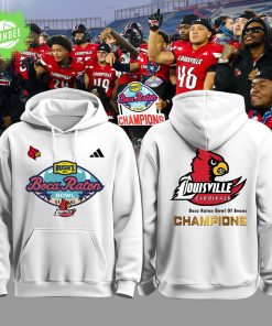 Louisville Football – WE ARE CHAMPIONS 2025 White Hoodie