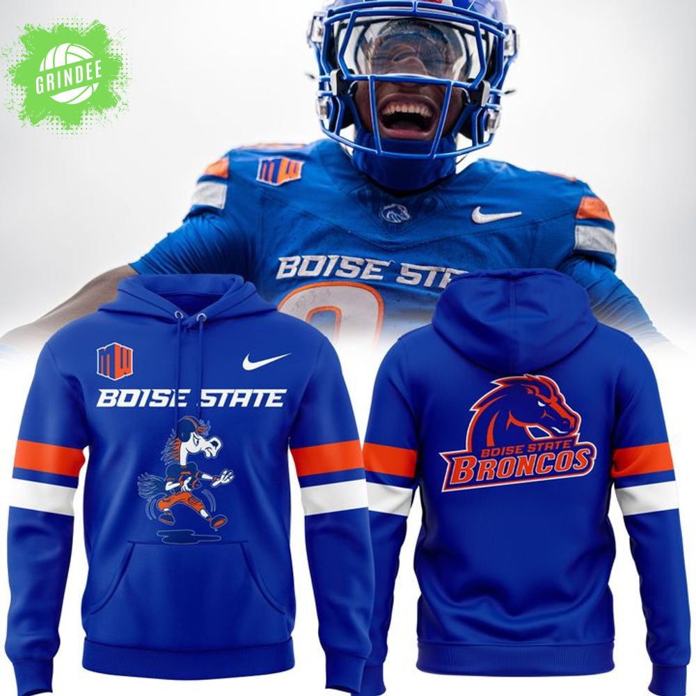 Men's Blue Nike Boise State Football Hoodie Men's Blue Nike Boise State Football Hoodie