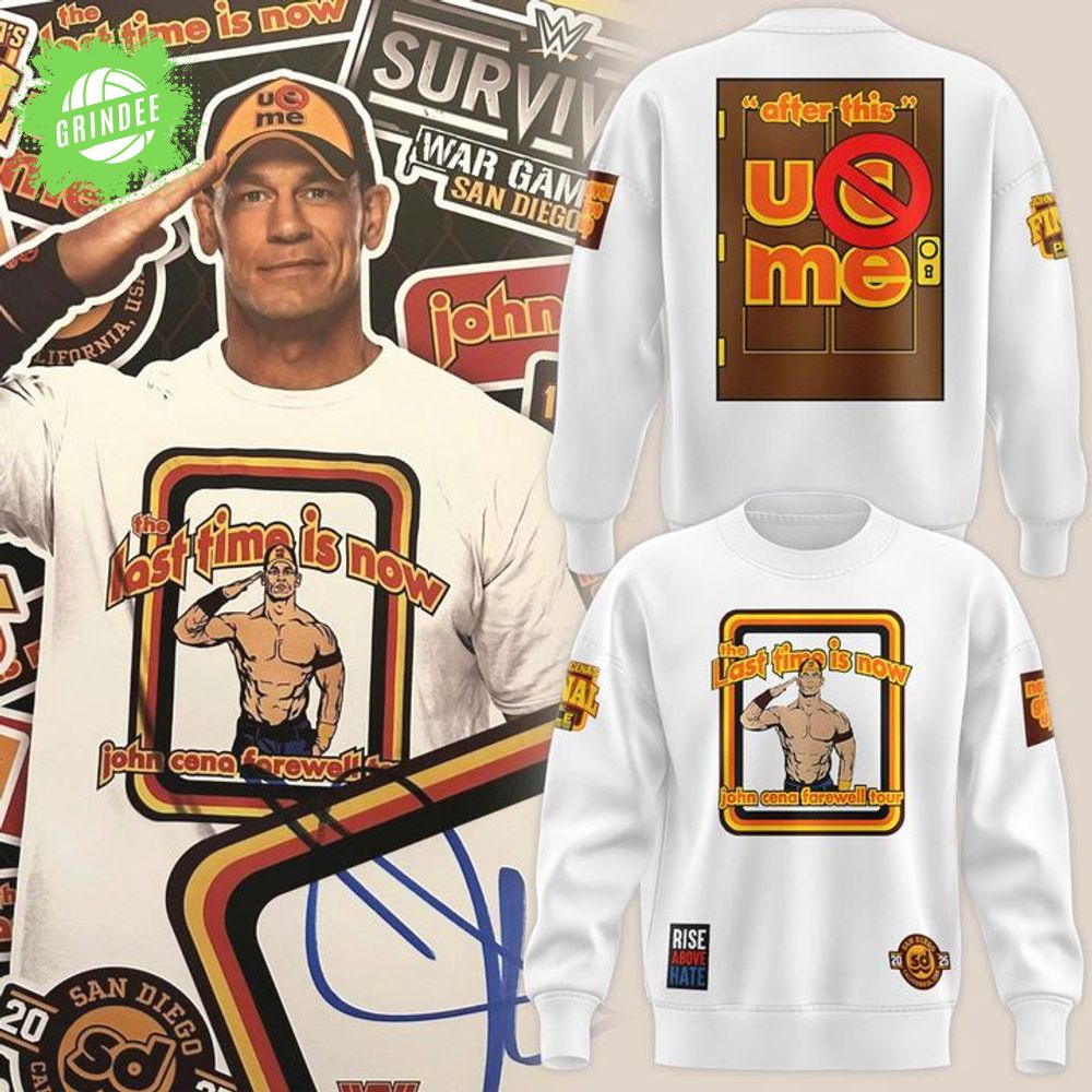 Men's White John Cena Farewell Tour 2025 San Diego Sweatshirt Men's White John Cena Farewell Tour 2025 San Diego Sweatshirt