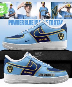 Milwaukee Brewers 2026 Powder Blue Custom AF1 Sneakers