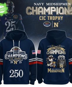 Navy Midshipmen – Back-to-Back CIC Trophy Champions 2025 Hoodie