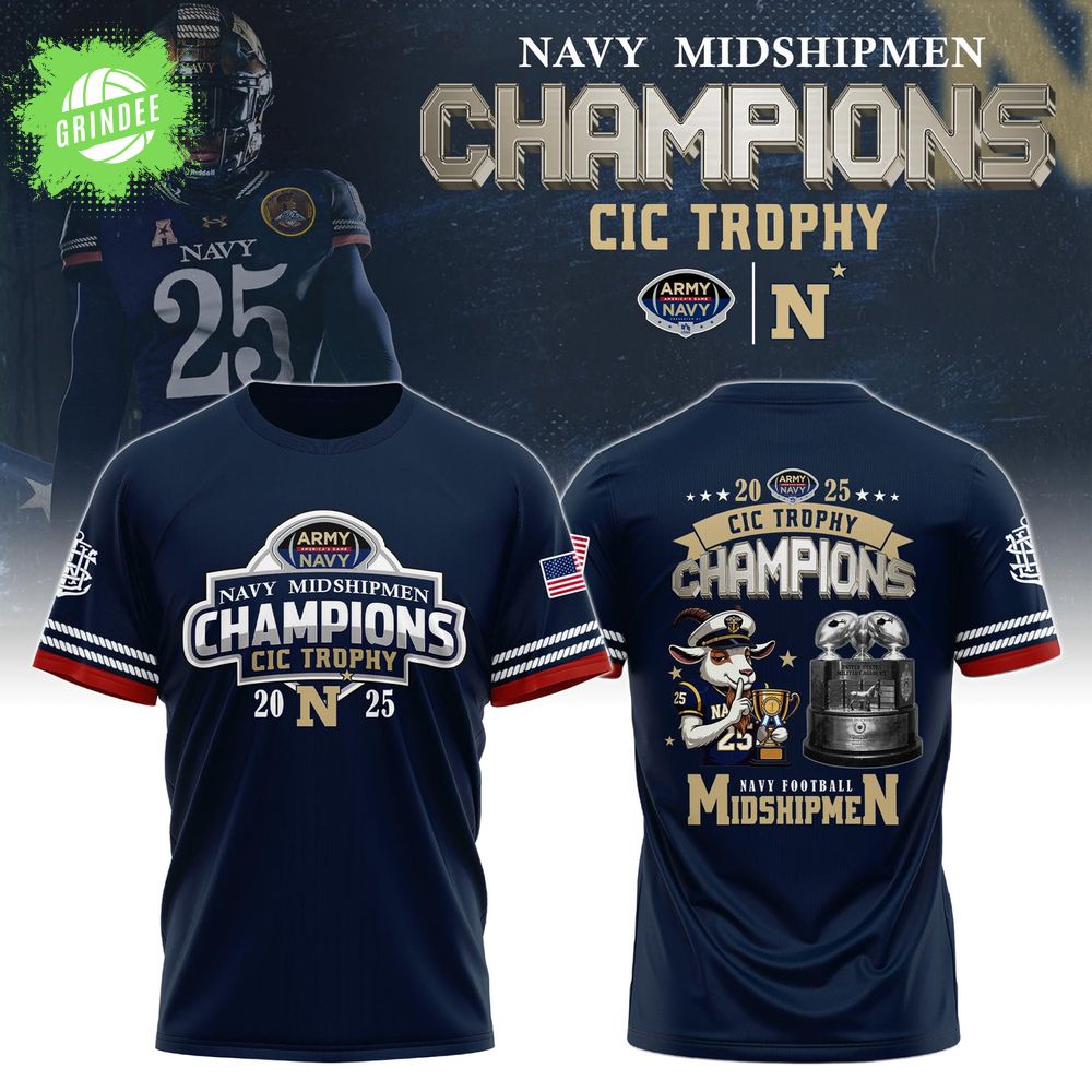 Navy Midshipmen – Back-to-Back CIC Trophy Champions 2025 Shirt Navy Midshipmen – Back-to-Back CIC Trophy Champions 2025 Shirt