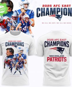 New England Patriots 2025 AFC East Champions T-Shirt Limited Edition