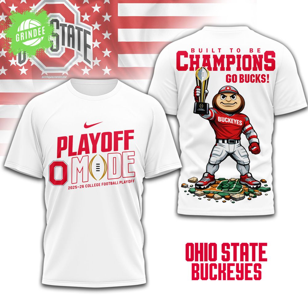 Ohio State Buckeyes | Premium NCAA Built to Be Champions 3D T-Shirt Ohio State Buckeyes | Premium NCAA Built to Be Champions 3D T-Shirt