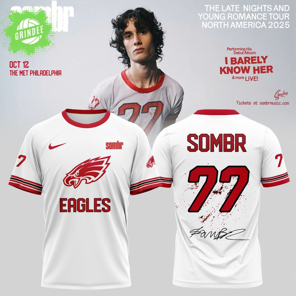 Philadelphia Eagles X Sombr – The Late Nights & Young Romance Tour Merch Philadelphia Eagles X Sombr – The Late Nights & Young Romance Tour Merch