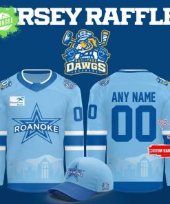 Roanoke Rail Yard Dawgs 2025 Light Blue Hockey Jersey